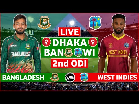 Thumbnail for Bangladesh vs West Indies 2nd ODI LIVE Cricket | BAN vs WI 2nd ODI Live Scores & Commentary