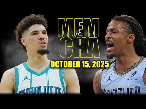 Thumbnail for Memphis Grizzlies vs Charlotte Hornets Full Game Highlights - October 15, 2025 | NBA Preseason