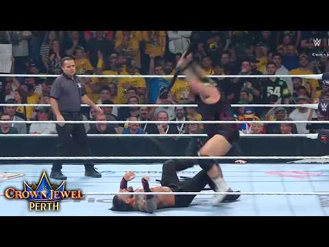 Thumbnail for Bron Breakker & The Usos CRASH Roman Reigns vs. Bronson Reed | Full Match Highlights | WWE on ESPN