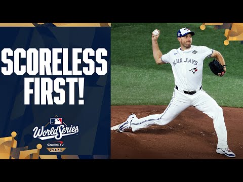Thumbnail for FULL INNING: Max Scherzer pitches a scoreless first inning for the Blue Jays! (World Series Game 7)
