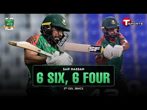 Thumbnail for Saif Hassan’s fireworks: Six 6s and Six 4s! | 3rd ODI | BAN vs WI | T Sports