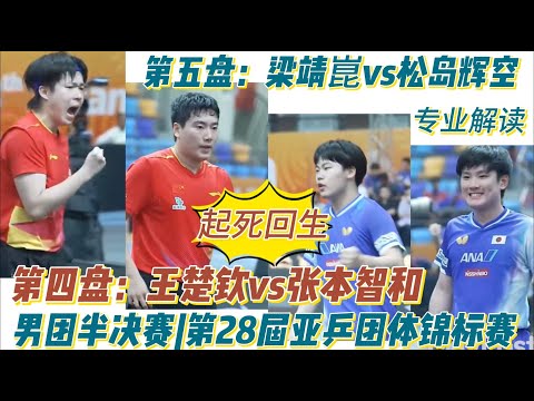 Thumbnail for 起死回生！王楚钦 vs 张本智和 | 梁靖崑 vs 松岛辉空 | 男团半决赛 | 中国vs日本 | 专业解说 | 第28届亚乒团体锦标赛20251015