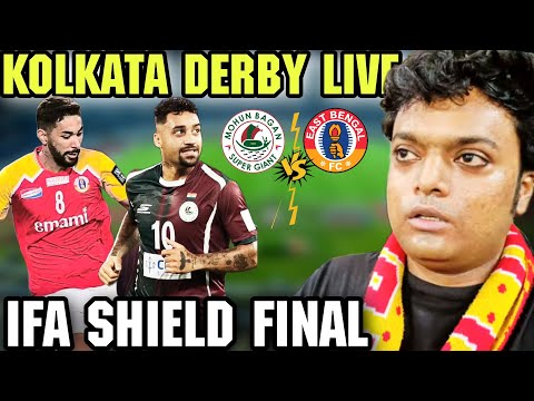 Thumbnail for East Bengal Vs Mohunbagan IFA Shield Final Match Live Reaction Watch Along ❤️💛🆚💚❤️