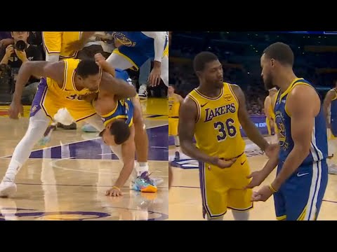 Thumbnail for Steph Curry and Marcus Smart have words after Smart tried to injure Curry
