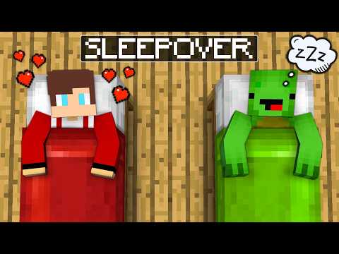 Thumbnail for JJ & Mikey SLEEPOVER in Minecraft!