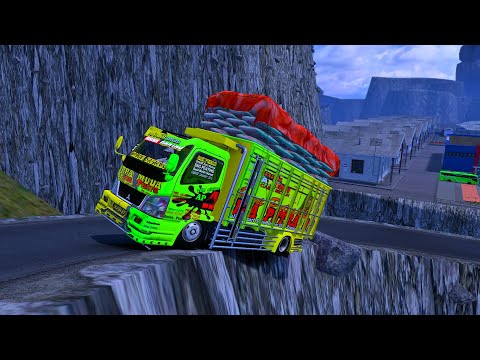 Thumbnail for trucks full of cargo passing through very dangerous roads #basuri #ets2 #extreme #dangerousroad