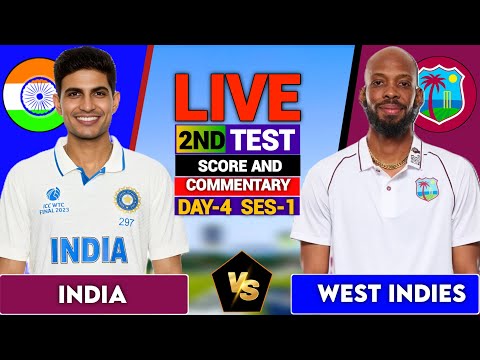 Thumbnail for India vs West Indies, 2nd Test Day -4 session -1 | Live Cricket Score & Commentary, IND vs WI