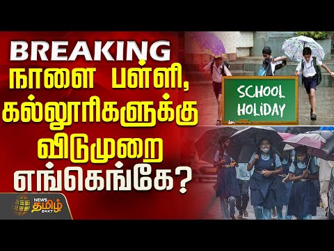 Thumbnail for நாளை பள்ளி, கல்லூரிகளுக்கு விடுமுறை.. எங்கெங்கே? | SchoolLeave | HeavyRain | Monsoon2025