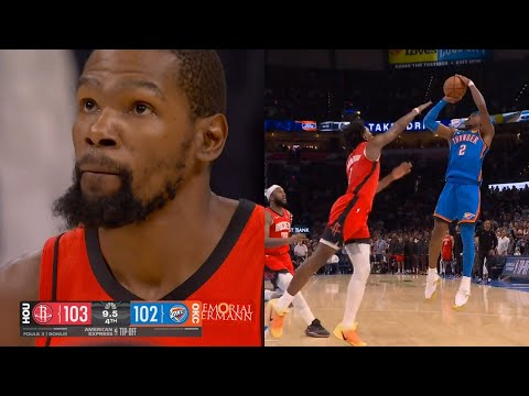 Thumbnail for SGA forces OT after Kevin Durant misses clutch FT in first game of season