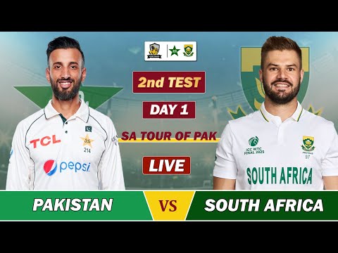 Thumbnail for PAKISTAN vs SOUTH AFRICA TEST MATCH LIVE | PAK vs SA LIVE SCORES & COMMENTARY | 2nd TEST