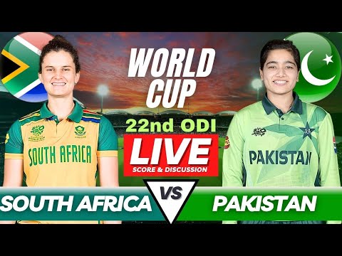 Thumbnail for Live SAW vs PAKW 22nd ODI | South Africa W vs Pakistan W Live Cricket Match Today | SA vs PAK Women