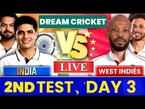 Thumbnail for IND vs WI 2nd Test Live | India vs West Indies Live Day 4 Score & Commetry scorecard hope wi 18 h