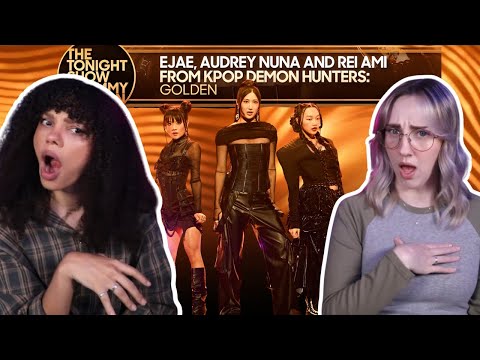 Thumbnail for COUPLE REACTS TO EJAE, Audrey Nuna and Rei Ami from KPop Demon Hunters: Golden | The Tonight Show
