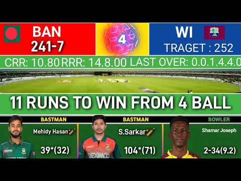 Thumbnail for Bangladesh vs west indies live today match | Ban vs wi 1st ODI match score & commentary