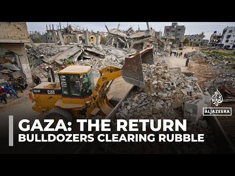 Thumbnail for Bulldozers clear rubble in Gaza City as Palestinians return to rebuild homes and lives