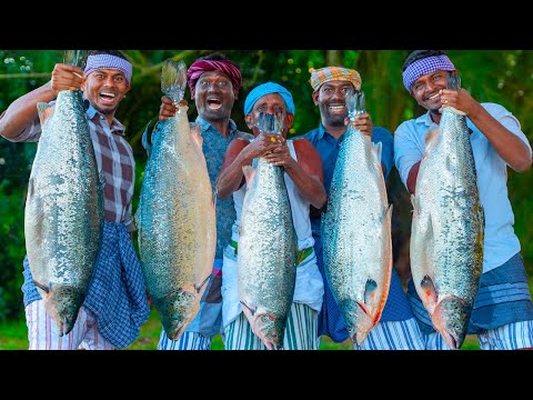Thumbnail for SALMON FISH | American Salmon Grill & Indian Style Fish Gravy Cooking in USA Village | Omega 3 Food