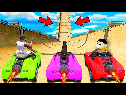 Thumbnail for SHINCHAN AND FRANKLIN TRIED THE IMPOSSIBLE LONGEST MEGA RAMP PARKOUR CHALLENGE GTA 5