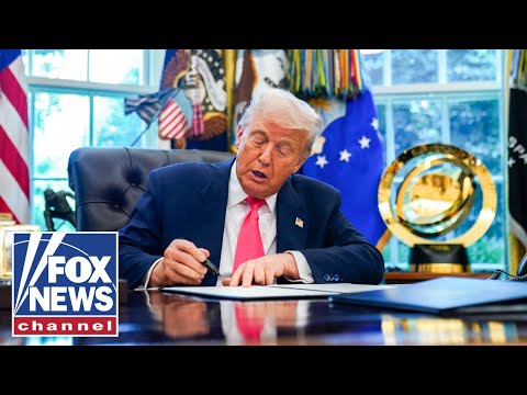 Thumbnail for President Trump signs an executive order in the Oval Office