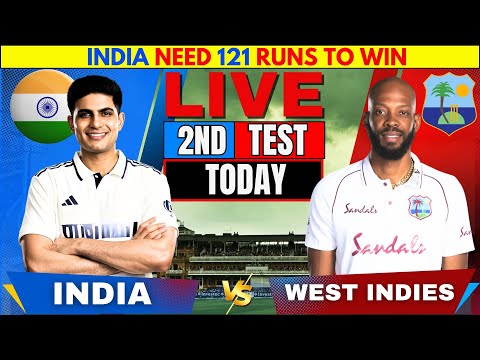 Thumbnail for LIVE: INDIA VS WEST INDIES TEST | Live Cricket Match Score & Commentary | IND VS WI, 2ND TEST, DAY 4