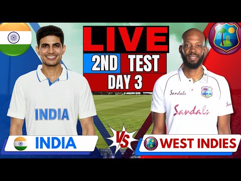 Thumbnail for INDIA VS WEST INDIES TEST | Live Cricket Match Score & Commentary | IND VS WI, 2ND TEST, DAY 2