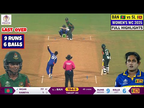 Thumbnail for Sri Lanka vs Bangladesh Women World Cup Highlights 2025 | SL W vs BAN W World Cup 2025 Highlights