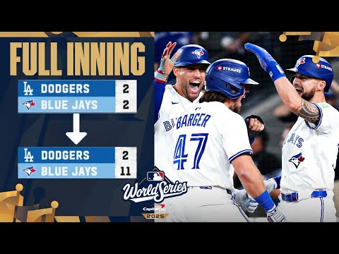 Thumbnail for FULL 9-RUN INNING: Blue Jays take their first World Series lead since 1993!