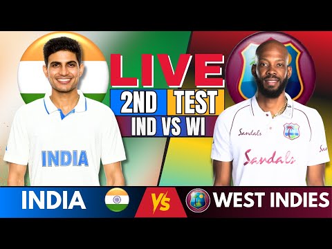 Thumbnail for LIVE: INDIA VS WEST INDIES TEST | Live Cricket Match Score & Commentary | IND VS WI, 2ND TEST, DAY 3