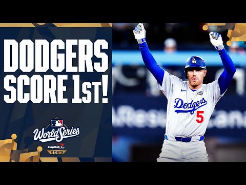 Thumbnail for Dodgers score in the first inning to take an early Game 2 lead! (Full World Series inning)