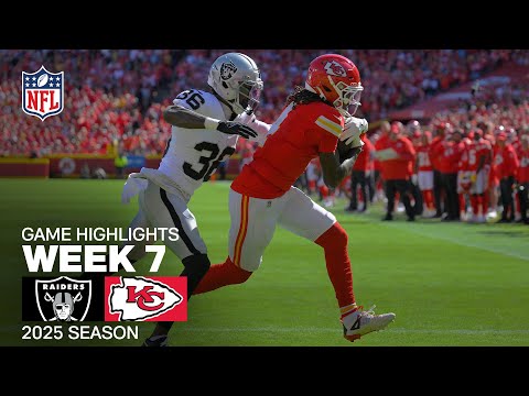 Thumbnail for Las Vegas Raiders vs. Kansas City Chiefs Game Highlights | NFL 2025 Season Week 7