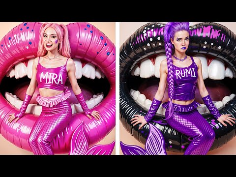 Thumbnail for Kpop Demon Hunters Makeover: Huntrix Rumi,  Zoey and Mira Glow Up Into Popular Mermaids!