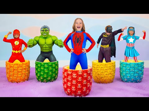 Thumbnail for Nastya and her Superhero Friends help everyone and save the day.