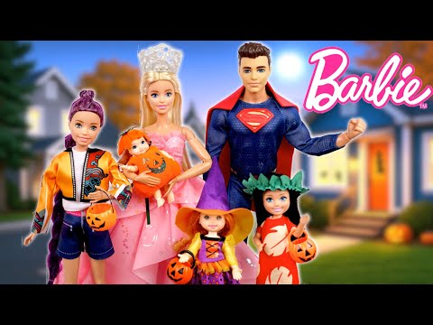 Thumbnail for Barbie & Ken Doll Family Getting Ready for Halloween Fun