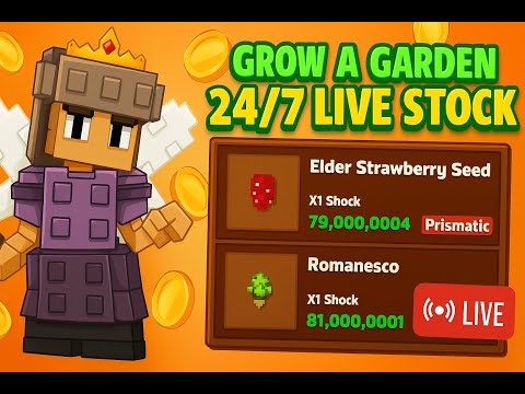 Thumbnail for Roblox Live GROW A GARDEN STOCK AND TRADE 24/7 🔴 LIVE (Sell pet Cheap price )