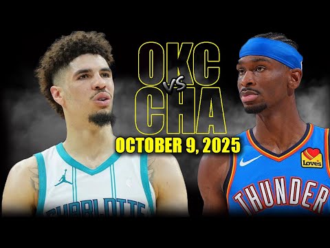 Thumbnail for Oklahoma City Thunder vs Charlotte Hornets Full Game Highlights - October 9, 2025 | NBA Preseason