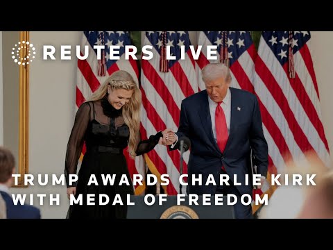 Thumbnail for LIVE: Trump awards Charlie Kirk with posthumous Medal of Freedom