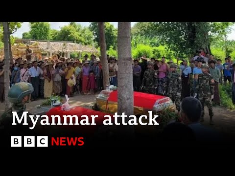 Thumbnail for At least 24 killed as army paraglider bombs Myanmar Buddhist festival | BBC News