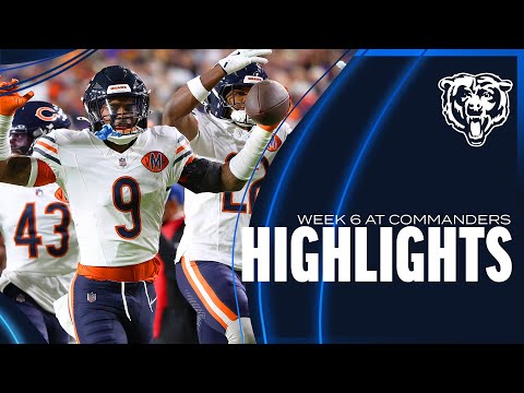 Thumbnail for Chicago Bears' top plays vs. Commanders | Week 6 | HIGHLIGHTS