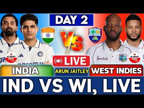 Thumbnail for 🔴Live: India vs West Indies Test Day 2 Match Analysis and  Discussion | Today Ind vs Wi Live