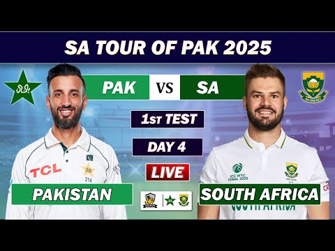 Thumbnail for PAKISTAN vs SOUTH AFRICA 1st TEST DAY 4 LIVE COMMENTARY| PAK vs SA LIVE CRICKET MATCH