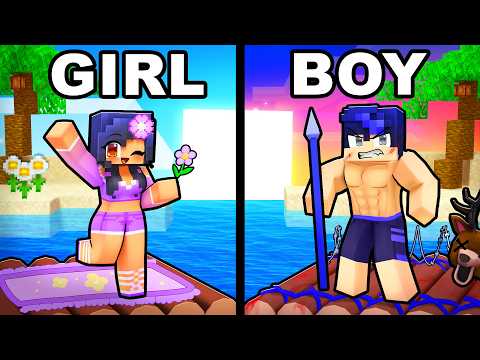 Thumbnail for GIRL VS BOY Base on a RAFT!