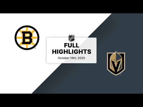 Thumbnail for NHL Highlights | Bruins vs. Golden Knights | October 16, 2025