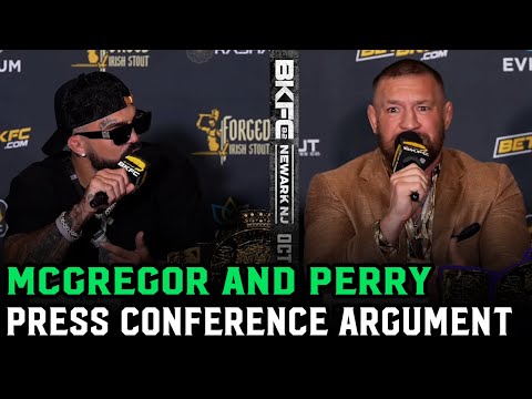 Thumbnail for Conor McGregor and Mike Perry go at it: “You’re f****g nothing!” | BKFC Press Conference