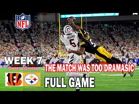 Thumbnail for Steelers vs Bengals [FULL GAME] Highlights WEEK 7 |2025 NFL Highlights