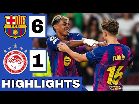 Thumbnail for 🔴🔵Barcelona vs Olympiacos (6-1) Extended HIGHLIGHTS | UEFA Champions League