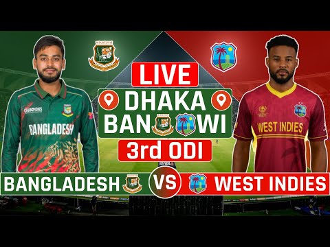 Thumbnail for Bangladesh vs West Indies 3rd ODI LIVE Cricket | BAN vs WI 3rd ODI Live Scores & Commentary