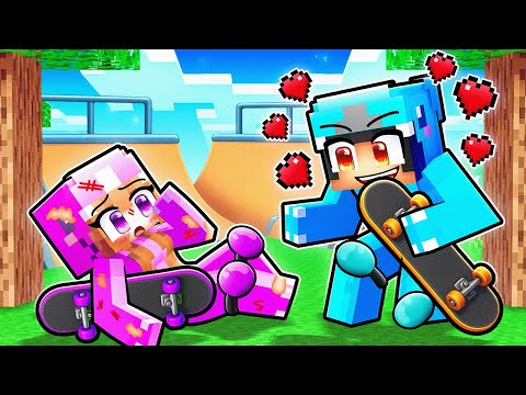Thumbnail for Omz and Lily Girl SKATER Love Story in Minecraft!