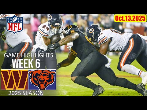 Thumbnail for Chicago Bears Vs. Washington Commanders (Today) | FULL GAME Week 6 Highlights | NFL Season 2025