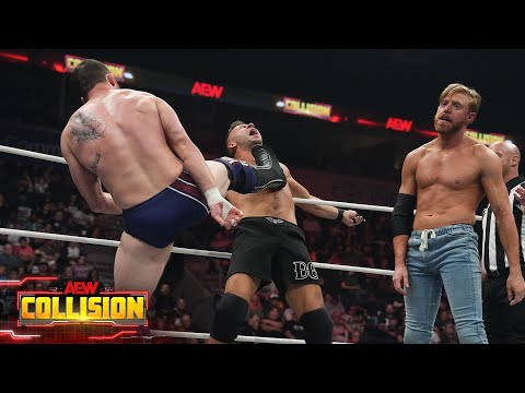 Thumbnail for Orange Cassidy & Kyle O'Reilly vs Death Riders: MATCH HIGHLIGHTS! | AEW Collision, 10/15/25