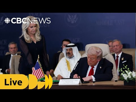 Thumbnail for Trump signs Gaza ceasefire document with mediators in Egypt after visit to Israel