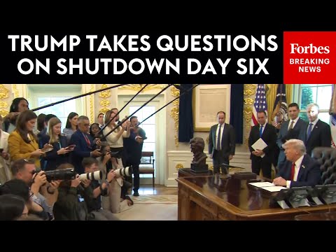 Thumbnail for BREAKING NEWS: President Trump Takes Questions From Reporters On Sixth Day Of Government Shutdown